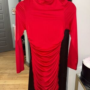 Amazon Vibrant Red Long Sleeve Dress